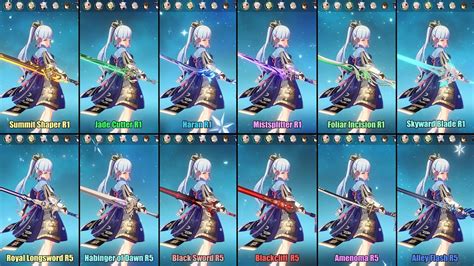 Ayaka: Weapons Comparison | Genshin Impact - YouTube