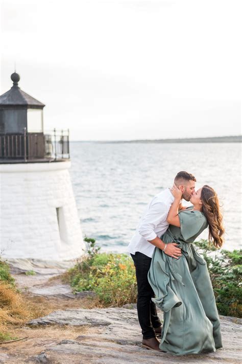 Castle Hill Lighthouse Engagement Session - Sarah Surette