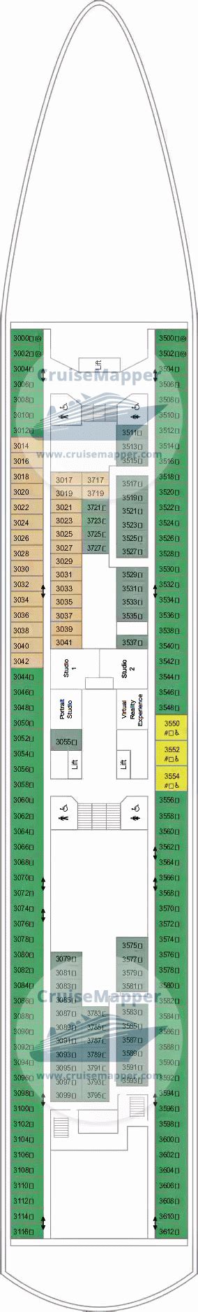 Marella Discovery 2 deck 3 plan | CruiseMapper