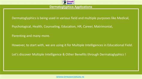 Dermatoglyphics multiple intelligenCE test - ppt download