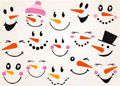 Printable Snowman Face Clipart