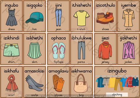 ISIZULU - ENG = IZINGUBO - CLOTHING | Zulu language, Teaching procedures, Language