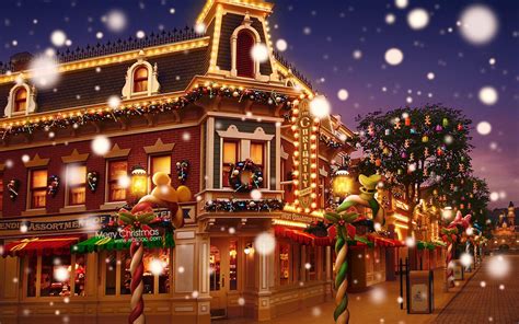 Dream Christmas Town - Disneyland colorful Christmas wallpaper-1680x1050 Download | 10wallpaper.com