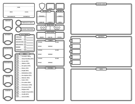 DnD 5E Character Sheet: Compact Half Sheet - Etsy Canada Dnd Diy ...