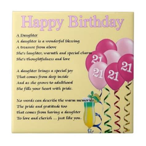 21st Birthday Poems for Daughter