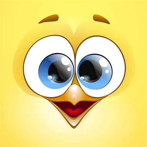 Cute cartoon easter chick face with crossed eyes and smile 5677788 ...