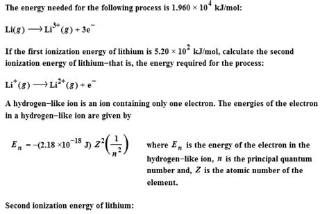 Ionization: Ionization Energy Equation