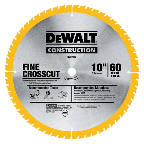 DEWALT 10-in 60-Tooth Carbide Table Saw Blade at Lowes.com