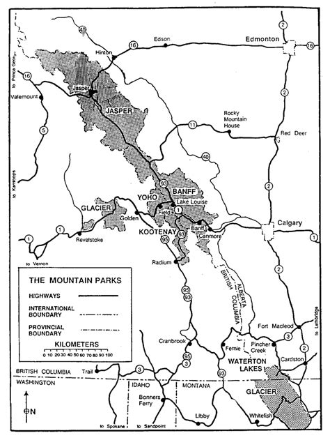 1 Map of the Southern Canadian Rockies and the Central Canadian Rockies... | Download Scientific ...