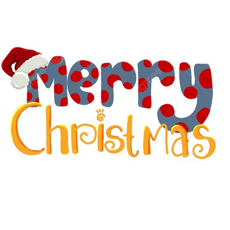 Polka Dot Merry Christmas Font With Transparent Hat, Christmas Font Art, Christmas Font ...