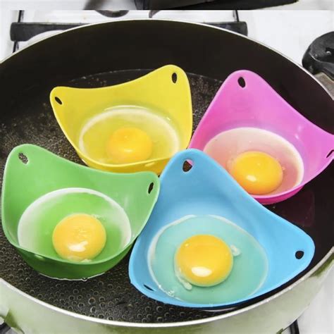 Nontoxic temperature Silicone Egg Poacher Egg Cups Cookware Microwave Egg Boiler Creative ...