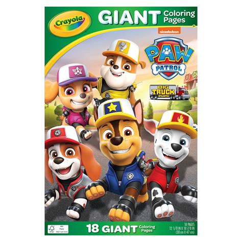 Crayola Paw Patrol Giant Coloring Book Pages, 18 Coloring Pages, Gifts for Kids, Ages 3 ...