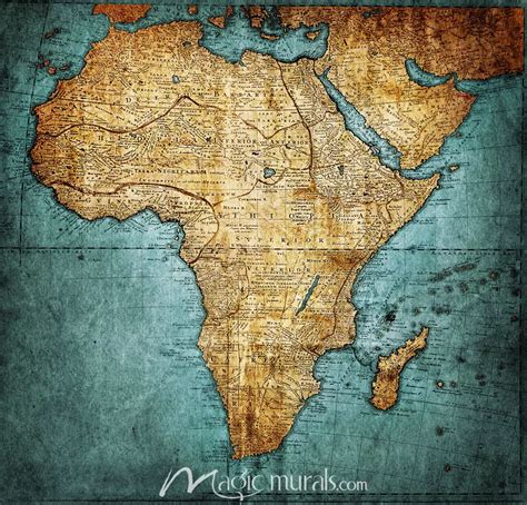 Vintage Africa Map Wallpaper Wall Mural by Magic Murals