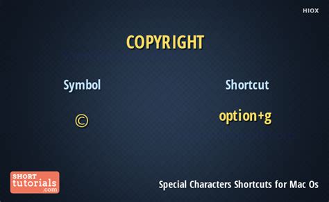 Keyboard Shortcut For Copyright Symbol Mac - eleschools