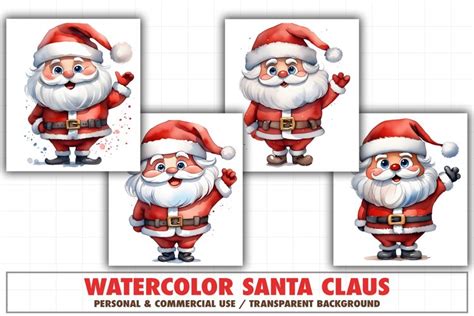 Watercolor Santa Claus sublimation design