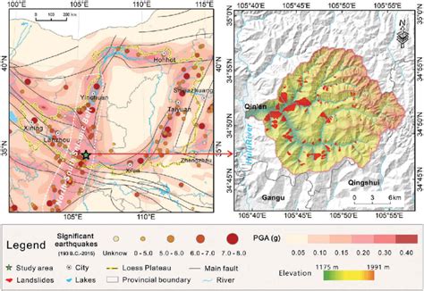 Study area with the mapped landslide locations. | Download Scientific Diagram