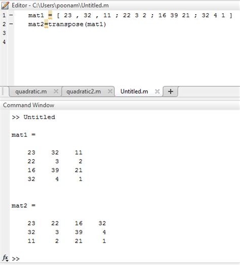 Transpose Matrix Matlab | How We Can Do Transpose Matrix in Matlab?