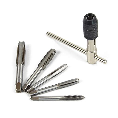 6pcs Tap Wrench Set Metal T Type Handle Screw Thread Tap M6 M7 M8 M10 M12 Wrench Tool Kit Hand ...