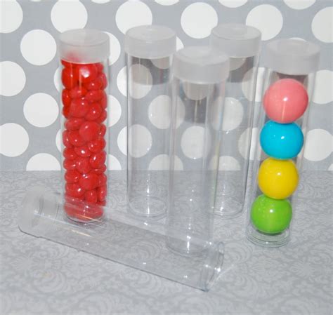 Clear plastic tubes with caps short tubes 4.5x1