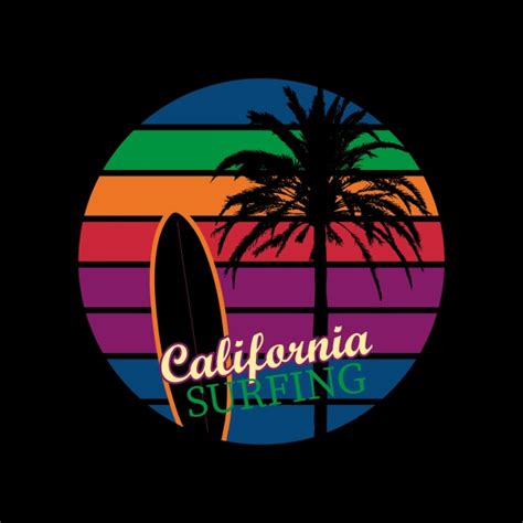 California Surfing Vintage Poster Free Stock Photo - Public Domain Pictures