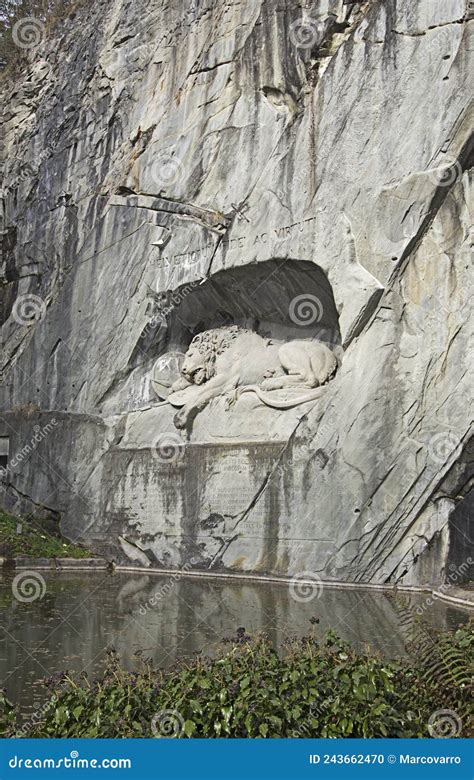 The Lion Monument in Lucerne Editorial Image - Image of lucern, mountain: 243662470