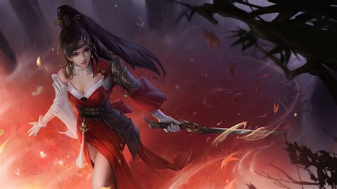 1920x1080 Anime Girl Warrior With Sword 4k Laptop Full HD 1080P ,HD 4k ...