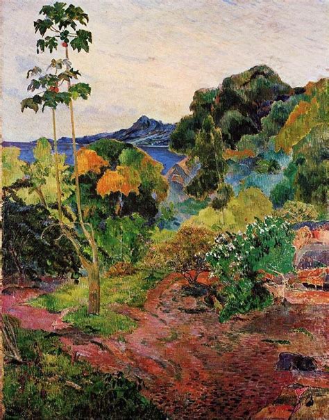 Paul Gauguin, "Martinique Landscape," 1887 | 예술 그림, 예술 영감, 칠하기