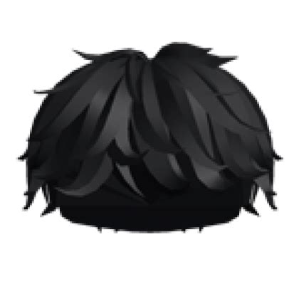 Black Fluffy Messy Boy Hair - Roblox