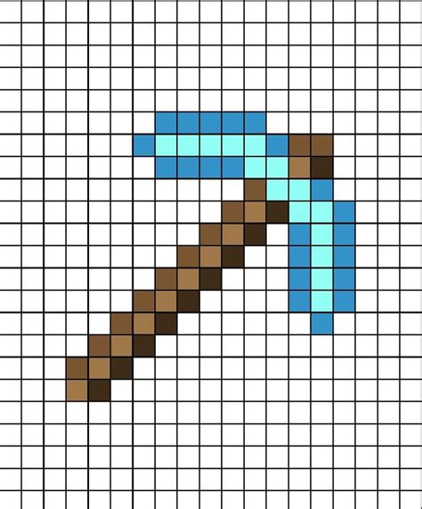 Diamond Pickaxe Pixel Art | Minecraft pixel art, Pixel art pattern ...