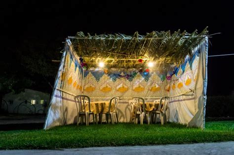 Sukkah - Symbolic Temporary Hut for Celebration of Jewish Holiday Sukkot Stock Photo - Image of ...