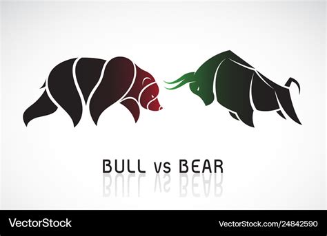 Bull and bear symbols stock market trends Vector Image