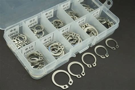 100 PCS/Lot 304 Stainless Steel Circlip Retaining Ring Snap Ring Assortment Kit-in Gaskets from ...