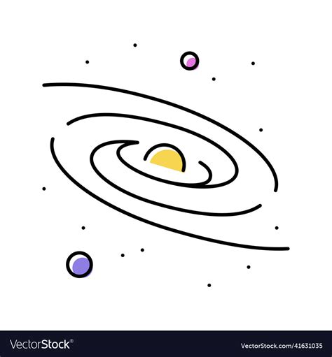 Milky way galaxy color icon Royalty Free Vector Image