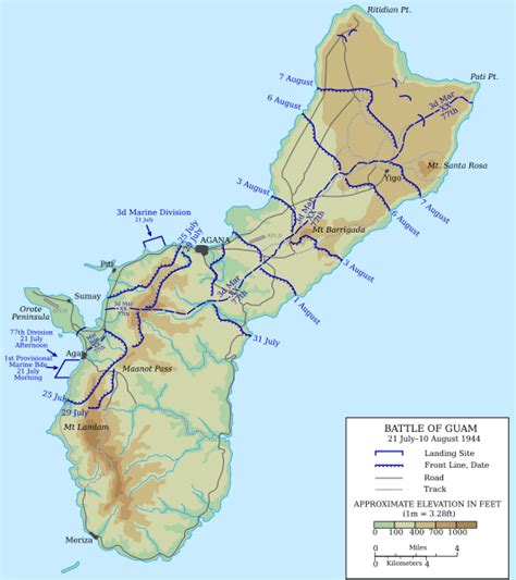 Image: Map of the Battle of Guam, 1944