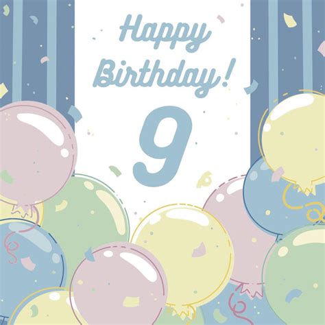 Happy 9th Birthday Balloons Confetti-exploding Greetings Card – Boomf