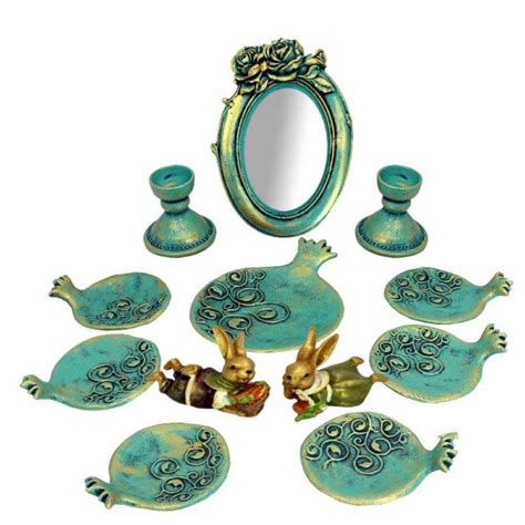 Pottery Haftseen Set Dishes with Mirror suitable for Nowruz Anar - ShopiPersia