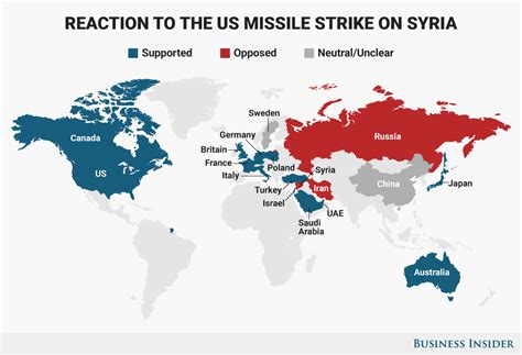 Countries that support or oppose the US' missile strike in Syria - Business Insider