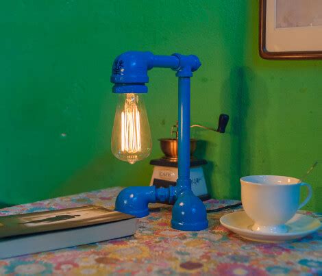 Vintage Industrial waterpipe touch table lamp | Wendy . | Flickr