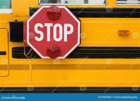 School Bus: Stop Sign on Side of Bus Stock Image - Image of education, safety: 55044503