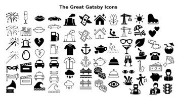 The Great Gatsby Symbols/Icons by Willow Wonders | TPT