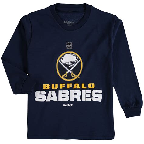 Reebok Buffalo Sabres Youth Navy Clean Cut Long Sleeve T-Shirt