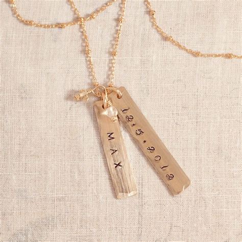 Personalized Gold Tag Necklace - push present! I think it would be cute ...