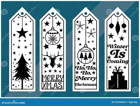 Laser Cut Die and Decorative Panel Bookmark Patterns. Set of Bookmarks Templates. Stock Vector ...