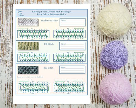 Basic Loom Knit Stitch Reference Guide - Etsy