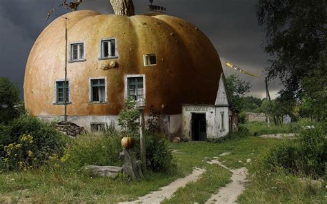 3D abstrakte Kürbis Haus Hintergrundbilder - 1920x1200 | Crazy houses, Unusual buildings ...