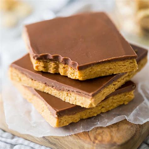 Peanut Butter Bars: easy, no-bake, 4-ingredient recipe -Baking a Moment