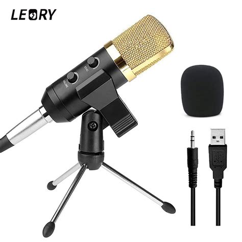 LEORY Professional USB Condenser Microphone With Stand Mount For ...