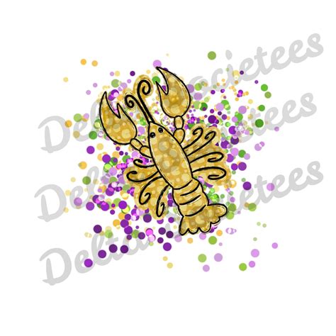 Mardi Gras PNG, Crawfish PNG, Mardi Gras Mask Png, Necklace, Digital ...