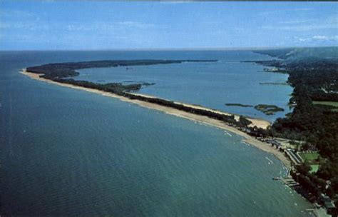 Aerial View Of Presque Isle Peninsula Erie, PA