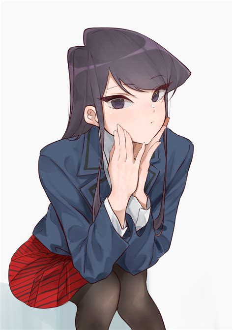 Komi Shouko, Komi-san wa, fan art, thighs, looking at viewer, anime ...